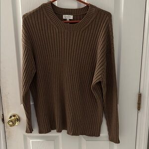 Jessica Simpson Brown Ribbed Crewneck Sweater, sz XXL